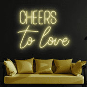 C-craft Cheers To Love Neon Sign Wall Art Teen Room Decor Led Sign for Wedding Decorations