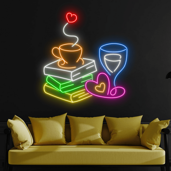 C-craft Coffee Wine Neon Sign Wall Art for Coffee Bar Decor House Decor Gift