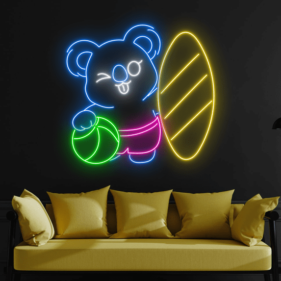 C-craft Cute Koala Neon Sign for Kids Room Decor Lights for Bedroom