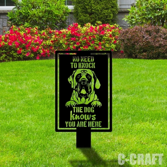 C-craft English Mastiff Guard Dog on Duty Yard Sign