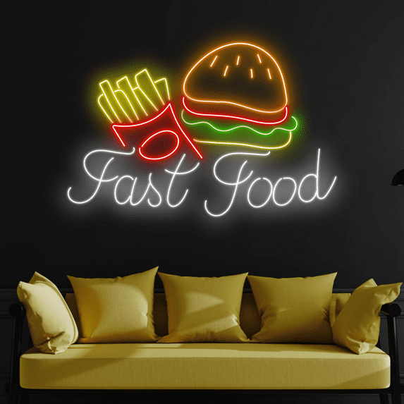 C-craft Fast Food Neon Sign Wall Art Led Lights Decorations