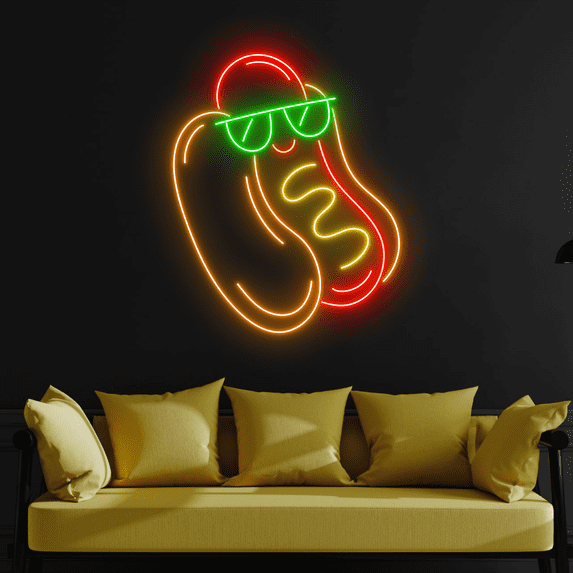 C-craft Hot Dogs Neon Sign Wall Art Teen Room Decor Led Sign For Living Room Wall Decor