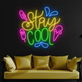 thumbnail image 1 of C-craft Ice Cream Stay Cool Neon Sign Led Light Strip Wall Art Decor, 1 of 4