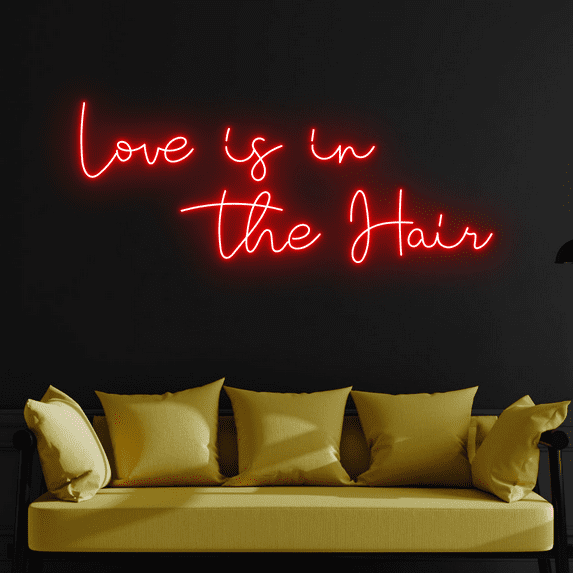 C-craft Love Is In The Hair Neon Sign Wall Art Living Room Wall Decor Led Sign Bedroom Wall Decor