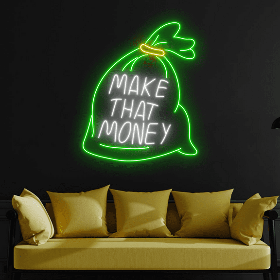C-craft Make That Money Neon Sign Led Light Wall Art Office Decorations