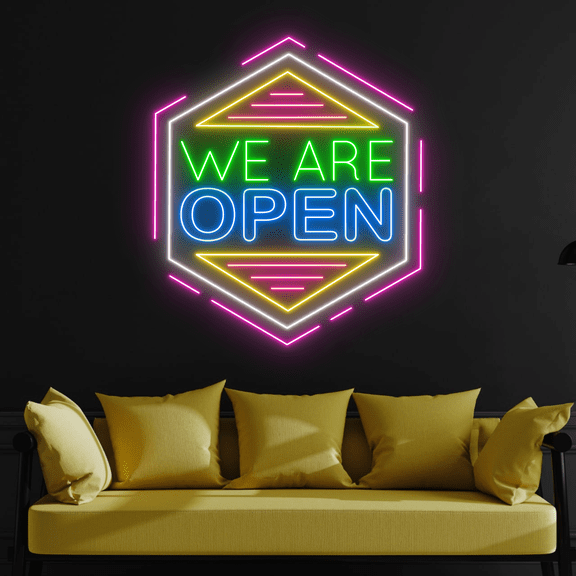 C-craft Open Sign for Business Light up for Business Walls Window Shop Bar Hotel