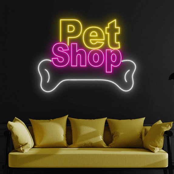 C-craft Pet Shop Grooming Neon Sign Led Light Strip Wall Art Decor Gift