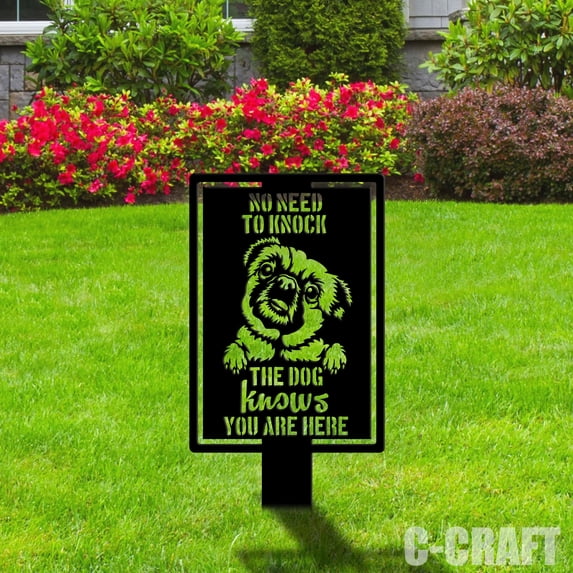C-craft Pug Guard Dog on Duty Yard Sign for Enhanced Security