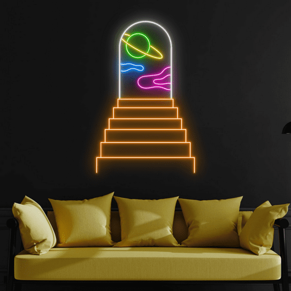 C-craft Stair To Space Neon Sign Bedroom Wall Decor Wall Art Party Decorations House Decor Gift