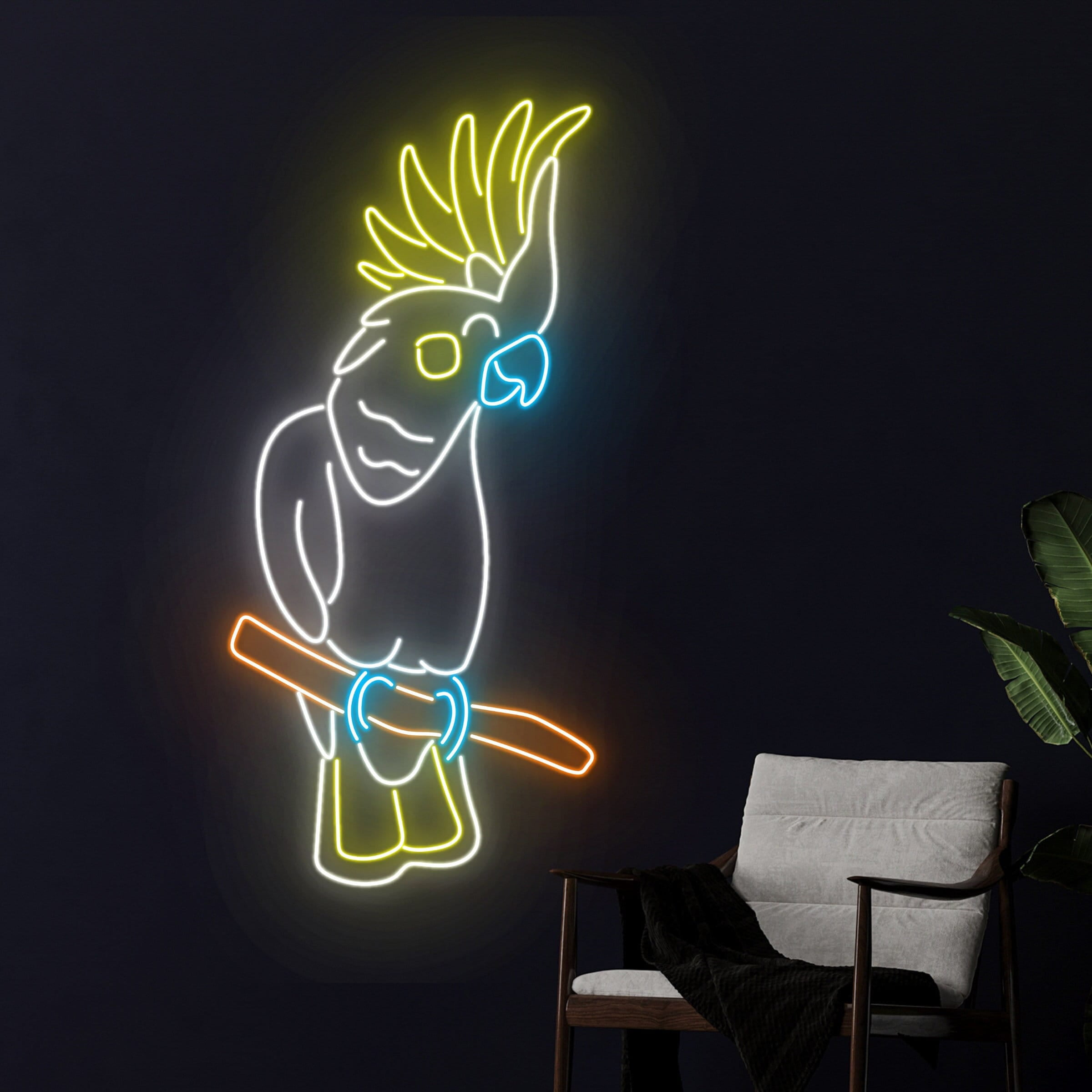 C-craft Vibrant Cockatoo Bird LED Neon Sign - Adds Tropical Flair to ...