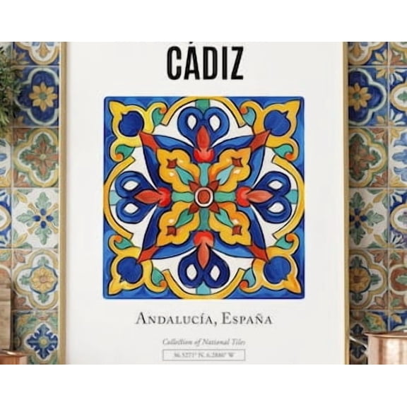 CÃ¡diz Tile DeWall Poster Poster Andalusia Spain , Poster Print Only
