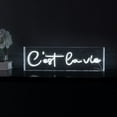 thumbnail image 1 of C'est La Vie 20" X 6" Contemporary Glam Acrylic Box USB Operated LED Neon Light, White, 1 of 7