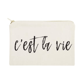 C'est La Vie Cotton Canvas Cosmetic Bag
