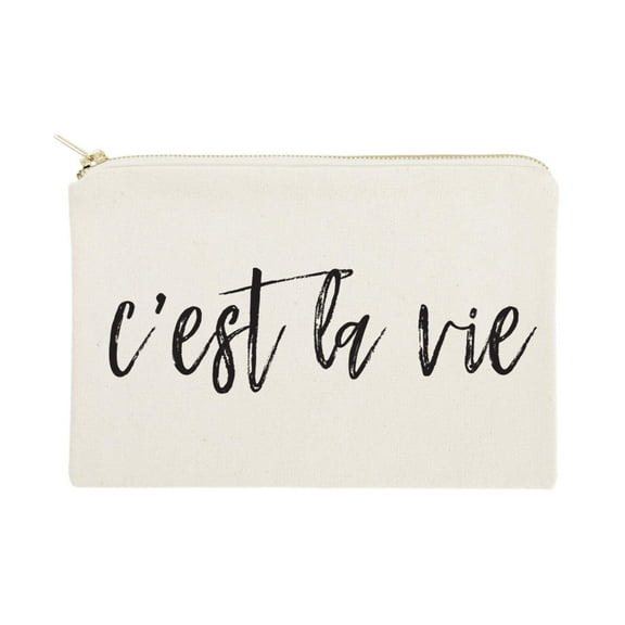 C'est La Vie Cotton Canvas Cosmetic Bag