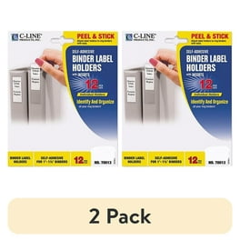 C-Line Self-Adhesive Binder Label Holders - For 2-inch Ring Binders, Peel & Stick, 2-1/4 x 3-1/16, 12/PK, 70023 C-Line Self-Adhesive Binder Label Holders - For 2-inch Ring Binders, Peel & Stick, 2-1/4 x 3-1/16, 12/PK, 70023