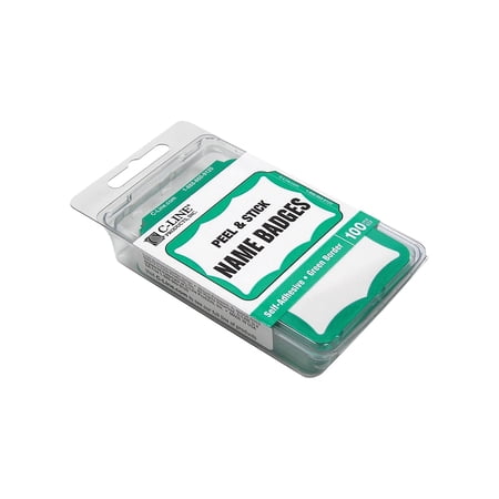 C-Line Blank Name Badge Labels, Green Border, 3-1/2 x 2-1/4 Inches, Pack of 100