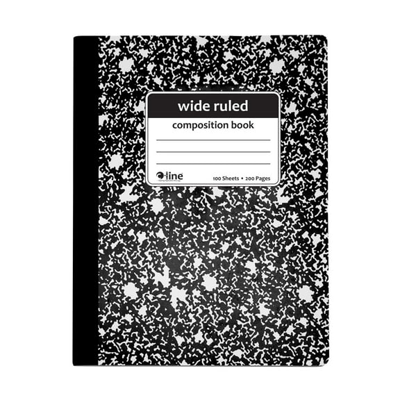 C-line Composition Notebook, Wide Ruled, Black Marble, 1/EA (Set of 12 EA)