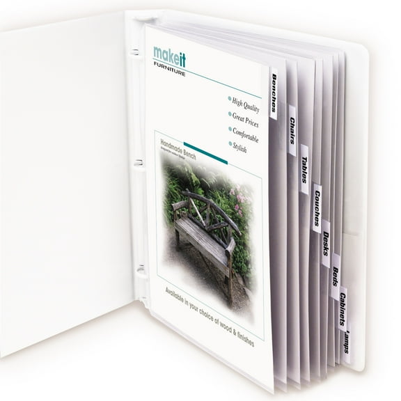 C-line Polypropylene Sheet Protector with Index Tabs, Clear Tabs, 11 x 8 1/2, 8/ST (Set of 10 ST)