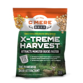 C'Mere Deer X-Treme Harvest Deer Attractant, 5.5 lb Bag – Roasted Corn + Soybeans + FX500® Formula