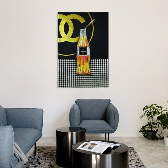 "C's LuxuryLiquid Therapy" Reverse Printed Tempered Glass with Silver Leaf