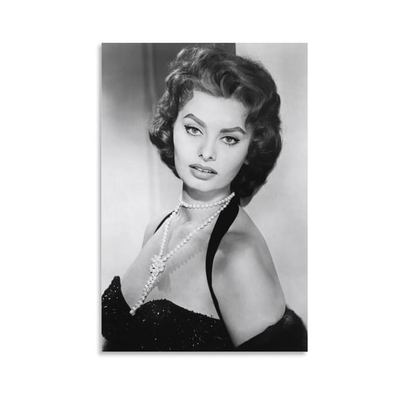 César Honorary Award Recipients Sophia Loren Black And White Sexy Poster Room Aesthetic Poster Print Art Wall Painting Canvas Posters Gifts Modern Bedroom Decor 12x18inch(30x45cm)