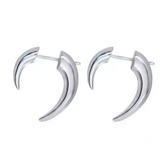 C-shape Double Earrings Front Back Wearing Moon Horn Earring for Women Party Birthday Jewelry