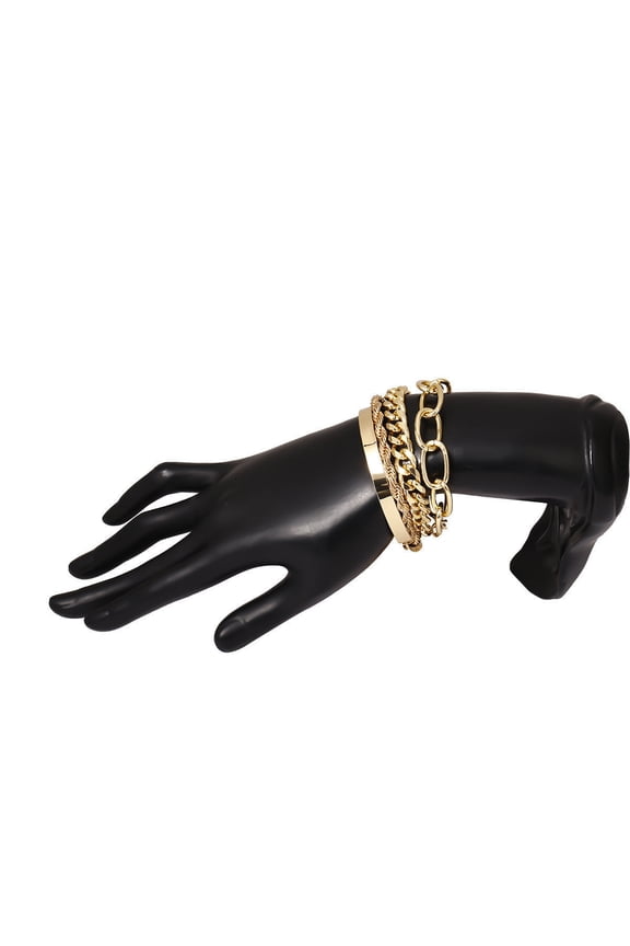 Womens Twisted Chain Bracelet Girls Electroplated Aluminum Iron Mixed Metal Twist O Chain Design Fashion Wrist Jewelry