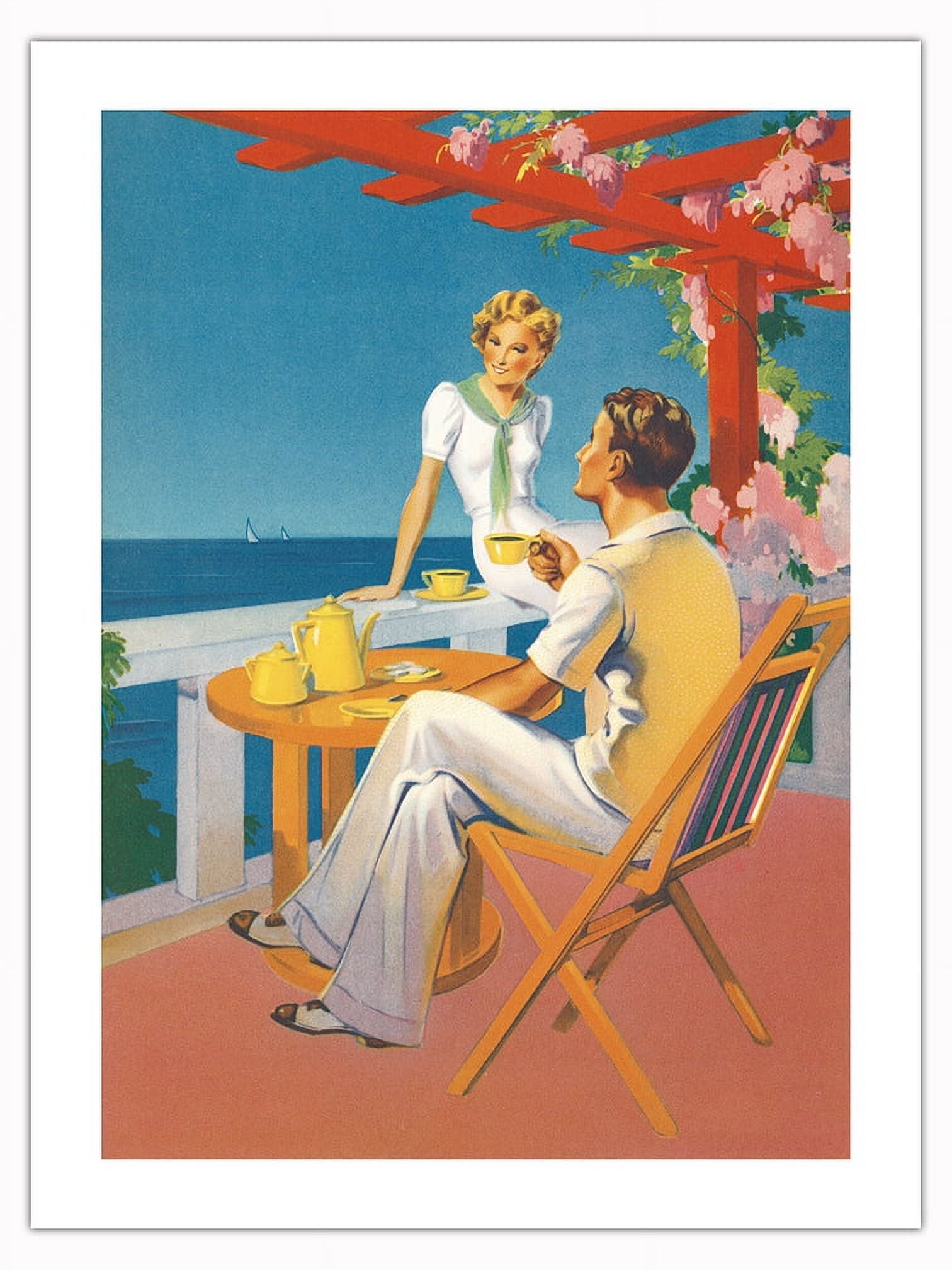 Côte d'Azur, France French Riveria Morning Coffee Vintage Travel