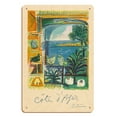 thumbnail image 1 of Côte d’Azur - Picasso’s Studio Pigeons Velazquez - Vintage Travel Poster by Pablo Picasso c.1962 - 8 x 12 inch Vintage Wood Art Sign, 1 of 4