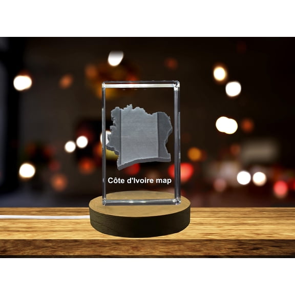 Côte d'Ivoire 3D Engraved Crystal 3D Engraved Crystal Keepsake/Gift/Decor/Collectible/Souvenir
