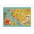 thumbnail image 1 of Côte de Beauté France - French South Western Coastline - Vintage Pictorial Map by Lucien Boucher c.1940 - Fine Art Matte Paper Print (Unframed) 24x32in, 1 of 4