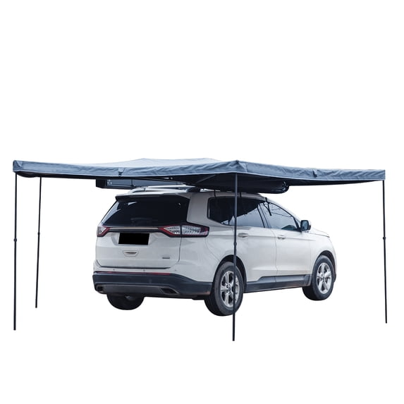 C0000J 270 Degree Awning For Car Van Truck SUV Side Awning Free Standing Waterproof Sunscreen Canopy With LED For RV Vehicle Trailer