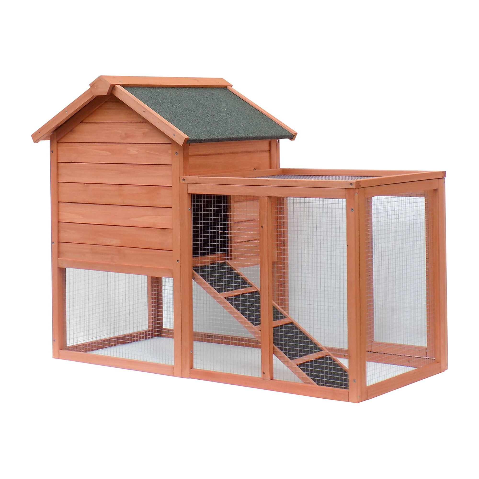C0000J Wooden Chicken Coop Large Outdoor Hen House With Shed Box Poultry Cage 48''L x 36 ''D x 24.8 ''H Chicken Cages