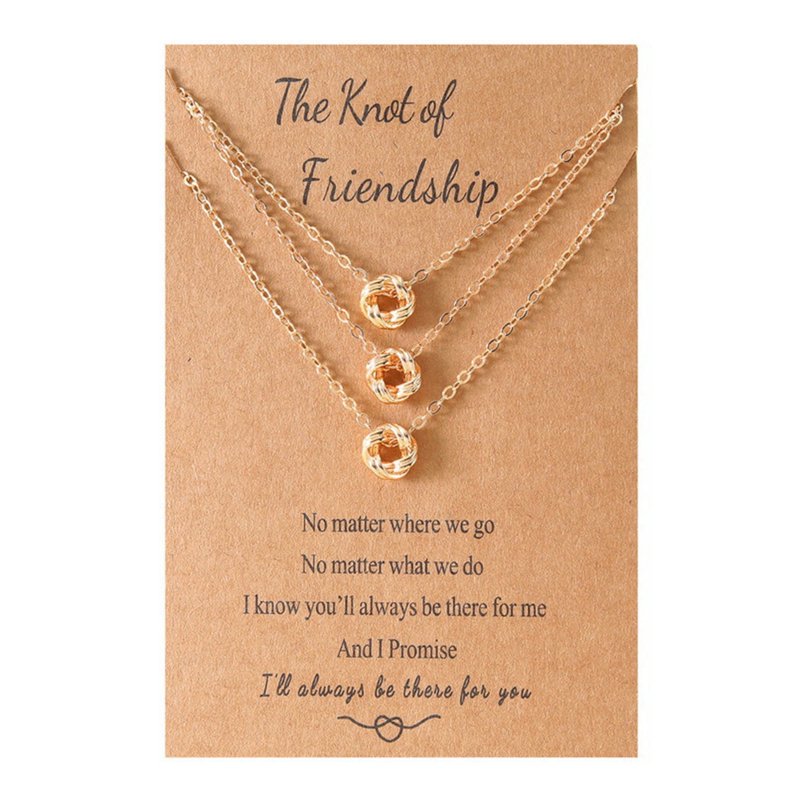 C001 Fashion Jewelry Knot Friendship Necklace With Card And Letter
