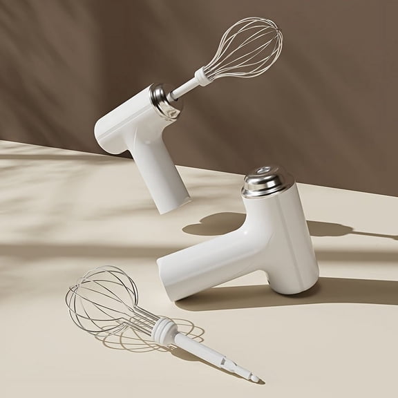C0011 Cordless Hand Mixer 1050 RPM USB/Battery Powered 800mAh Stainless Steel Whisk Lightweight for Baking