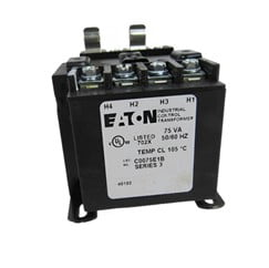 C0075E1B Eaton 75VA  Industrial Control Transformer Pri:120X240, Sec: 24V