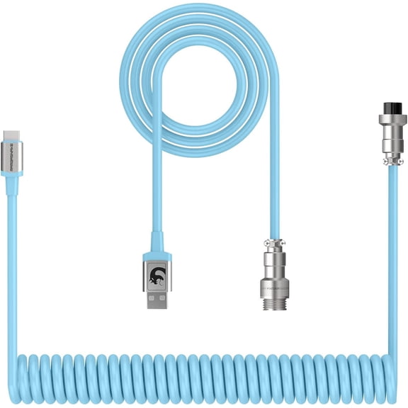 MAMBASNAKE C01 USB C to USB A Cable with Metal Aviator, Blue