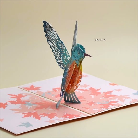 C02-3D Pop Up Hummingbird Bird Greeting Card | Ship Immediately within US