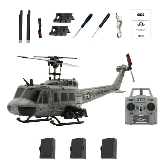 C032 6-CH Aerobatic Helicopter with No Ailerons, Single Rotor With 6-Axis Electronic Gyroscope, Optical Flow Positioning, RC Helicopter for Adults.