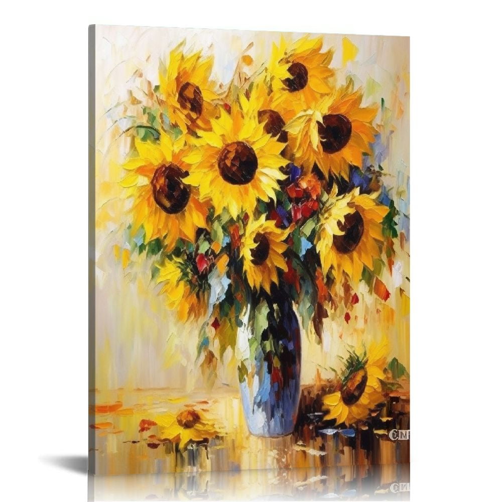 C04GENYS Art Sunflower Van Gogh Style Modern Floral Canvas Prints