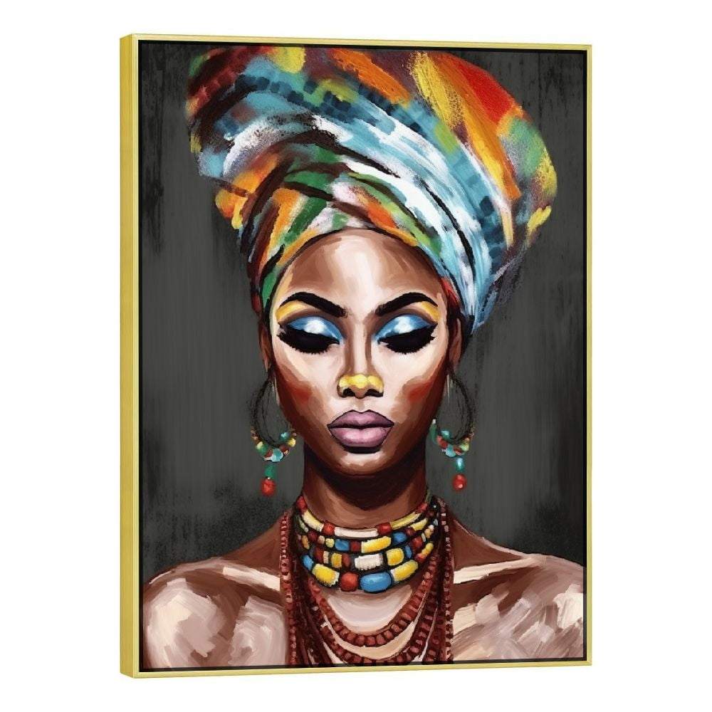 C04GENYS Black Girl Canvas Wall Art African American Wall Art Framed