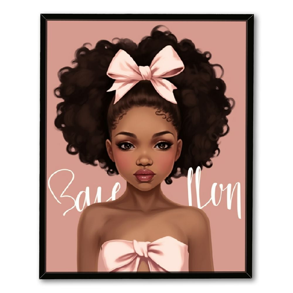 C04GENYS Black Girl Wall Art,Motivational Black Girl Wall Art,African American Girl Art
