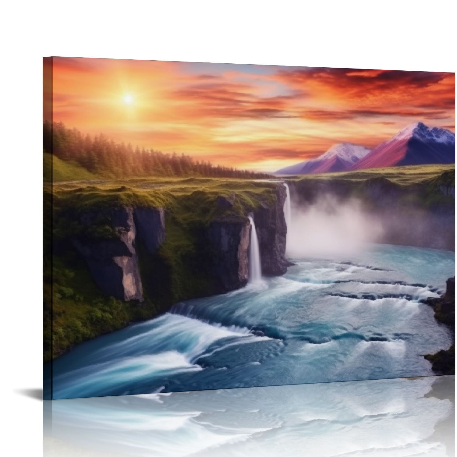 C04-GENYS Canvas Wall Art Colorful Sunrise Over The Skharfandavrholt ...