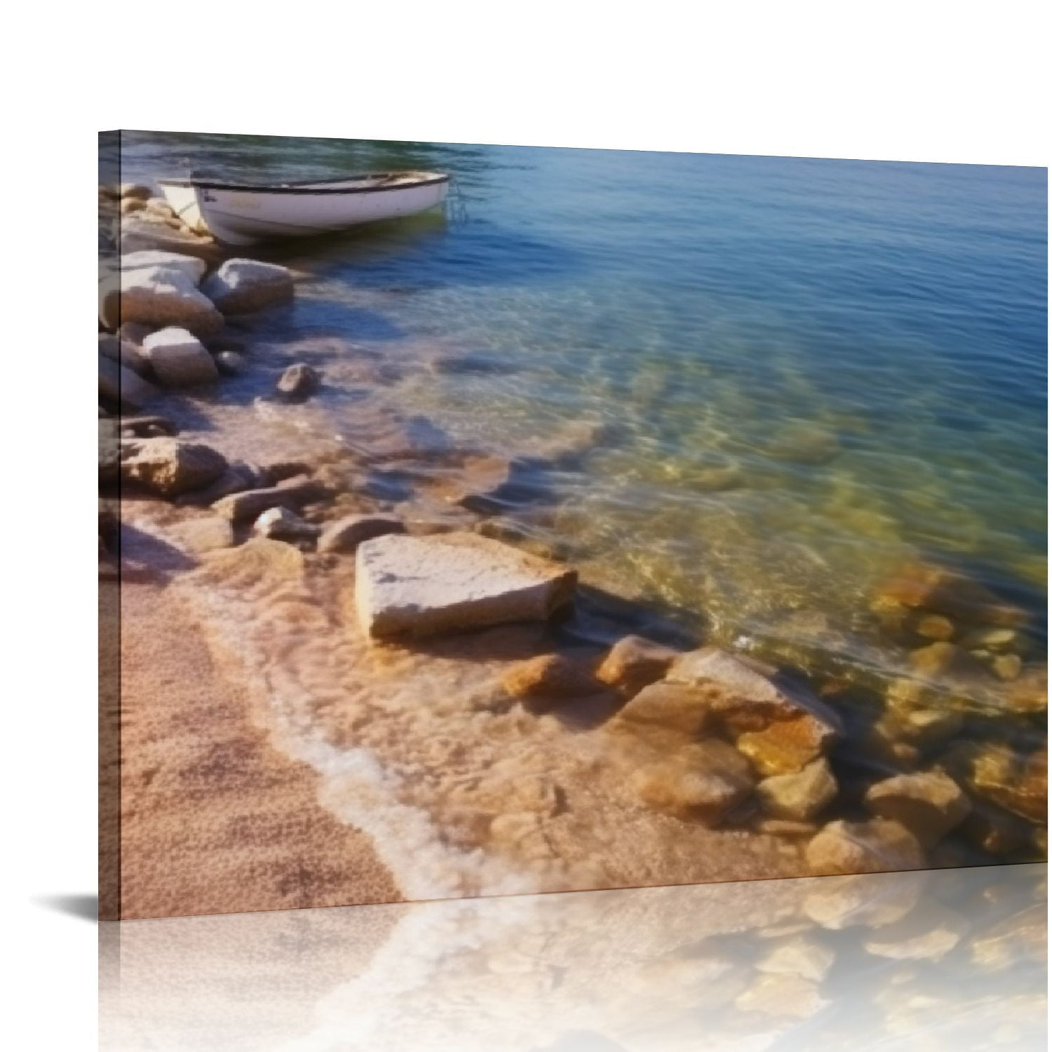 C04GENYS Canvas Wall Art Lake Garda shore near Malcesine Italy