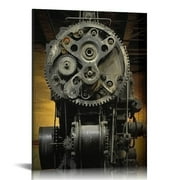 C04-GENYS Canvas Wall Art Living Room Décor Steampunk Art Prints Machine Old Factory Artwork Wall Decor Architecture The Picture Vintage Paintings Posters Home Decorative for Bedroom Office