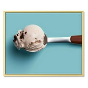 C04-GENYS  Canvas Wall Art Prints Chocolate ice cream scoop blue Paintings Poster Artwork Home Decor Ready to Hang for Living Room Bedroom Dining Room