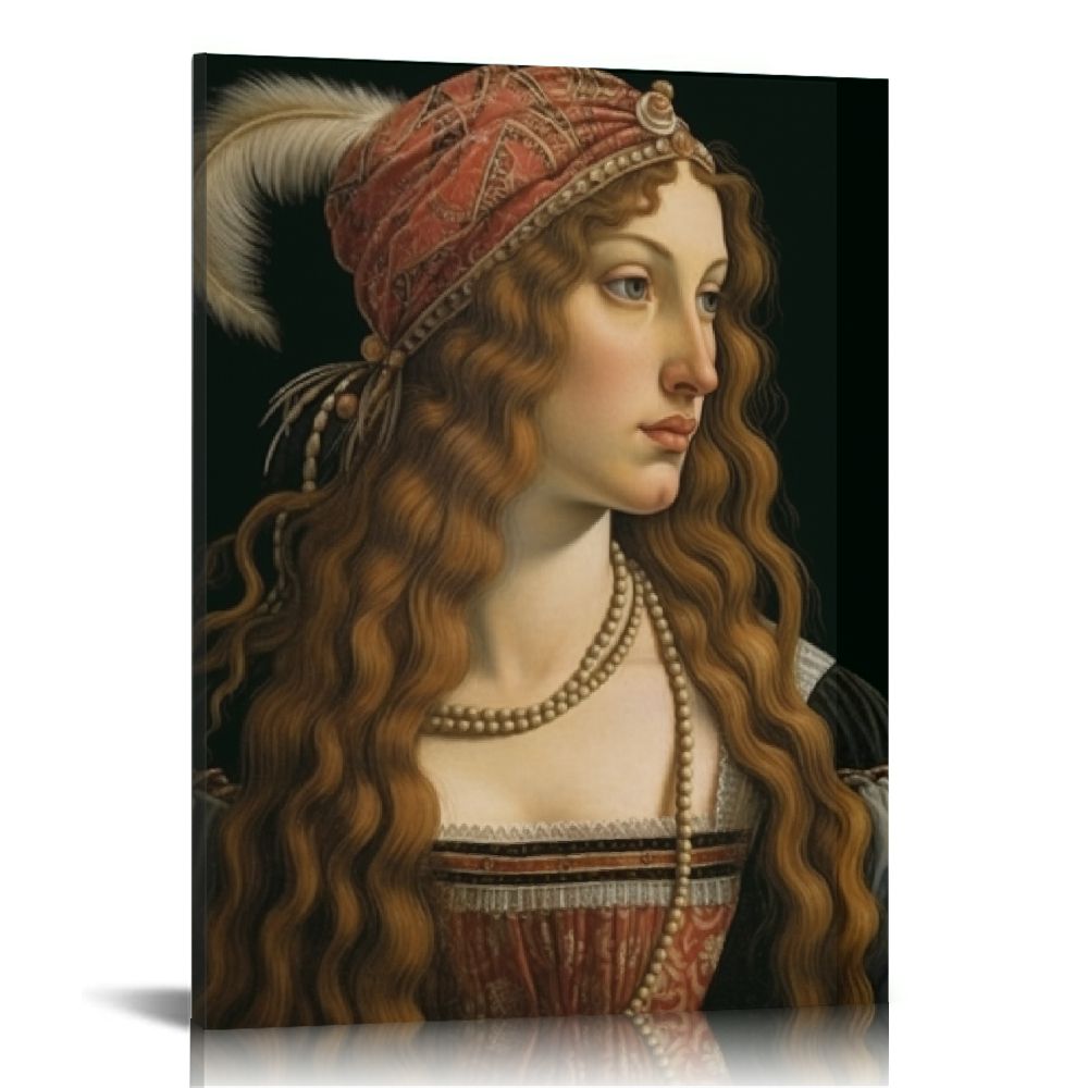 C04GENYS Famous Painting Portrait of a Young Woman by Wall Art Canvas
