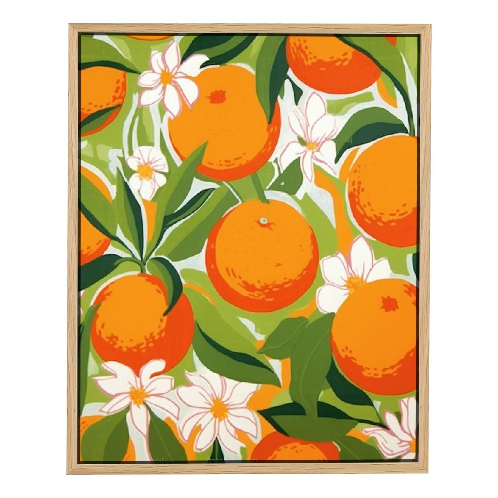 C04GENYS Framed Canvas Wall Art Print Tangerine Grapefruit by Megan