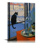 C04-GENYS Henri Matisse Goldfish Cat Art Prints, Matted Giclee Parody Artwork by Deborah Julian 16x20 inch