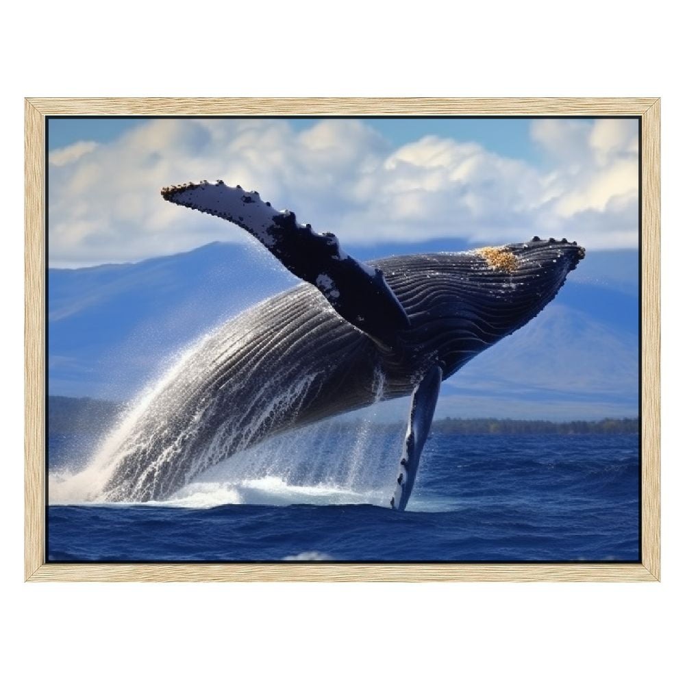 C04GENYS Humpback Whale Jumping Poster Canvas Prints Wall Art For Home